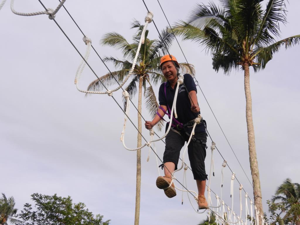 Burma Bridge, high ropes course at Gratchi's Getaway