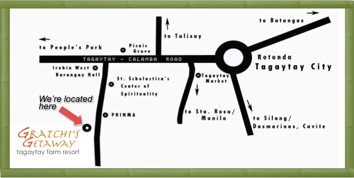 Gratchi's Getaway - Map, from Tagaytay